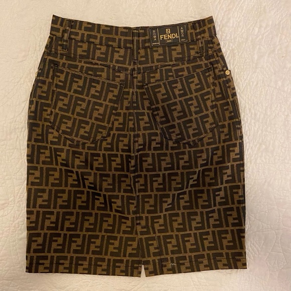 Vintage Fendi Zucca Skirt Size IT 44 - Picture 3 of 10